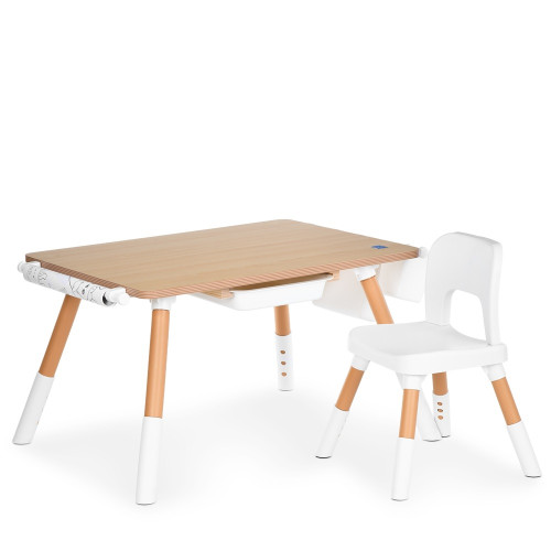 Детский столик Bambi со стульчиком и полкой, деревянная поверхность (M 6319-13)