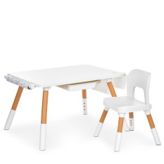 Детский столик Bambi со стульчиком и полкой, белая поверхность (M 6319-1)