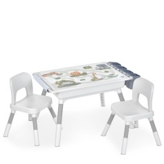 Детский стол с двумя стульчиками Bambi, стаканчик, конструктор, серый (M 6391-11)