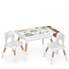Детский стол с двумя стульчиками Bambi, стаканчик, конструктор, цветной (M 6391)