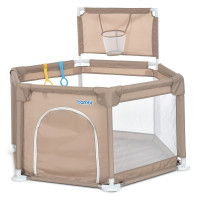 Детский манеж палатка Bambi с баскетбольным кольцом, бежевый (MR 1340-BG)