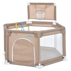 Детский манеж палатка Bambi с баскетбольным кольцом, бежевый (MR 1340-BG)