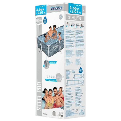 Бассейн каркасный Bestway с фильтром-насосом, ремонтная заплата, 366-201-66 см, 4000 л (561FV) — 24310