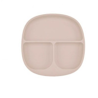 Дитяча тарілка Bibs Cream Pink  з секціями силіконова