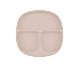 Детская тарелка Bibs Cream Pink с секциями силиконовая