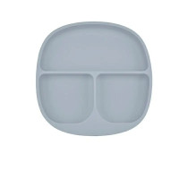 Дитяча тарілка Bibs Light Grey з секціями силіконова