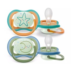 Пустушка Philips Avent Ultra Air Night, 18+ міс., 2 шт. (SCF376/23)
