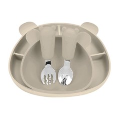 Силиконовый набор детской посуды Bibs Медведи Vanilla