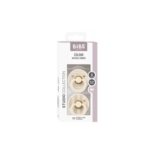 Набор пустышек Bibs Studio Colour 2 Pack Pin Latex Size 2 Ivory — 11999