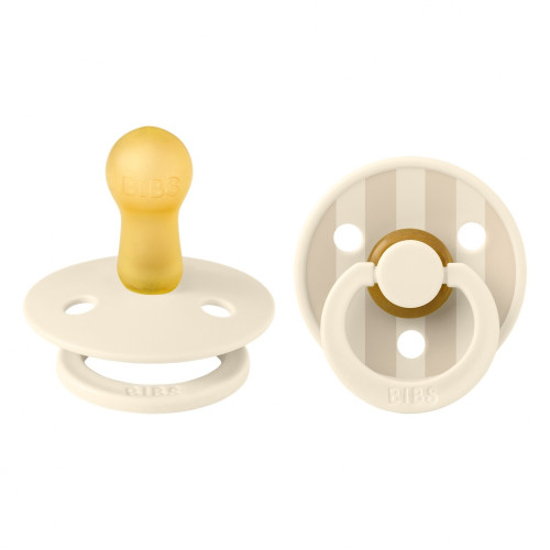 Набір пустушок Bibs Studio Colour 2 Pack Pin Latex Size 1 Ivory / Vanilla Mix — 12515