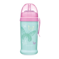 Поильник Canpol babies Butterfly с трубочкой, бирюзовый, 350 мл (56/515_tur)