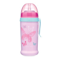 Поильник Canpol babies Butterfly с трубочкой, розовый, 350 мл (56/515_pin)