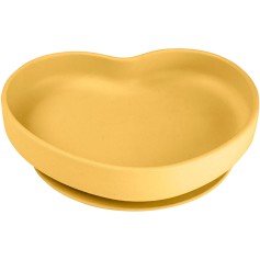 Детская тарелка Canpol babies Сердце, силиконовая, желтая (80/309_yel)