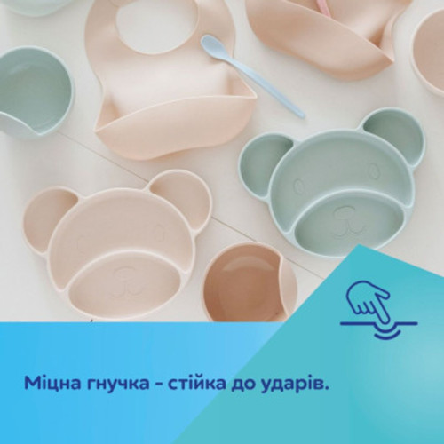 Тарiлка силіконова Canpol Babies Ведмедик, на присосці, 6+ міс, 500 мл (51/401_bei) — 18667