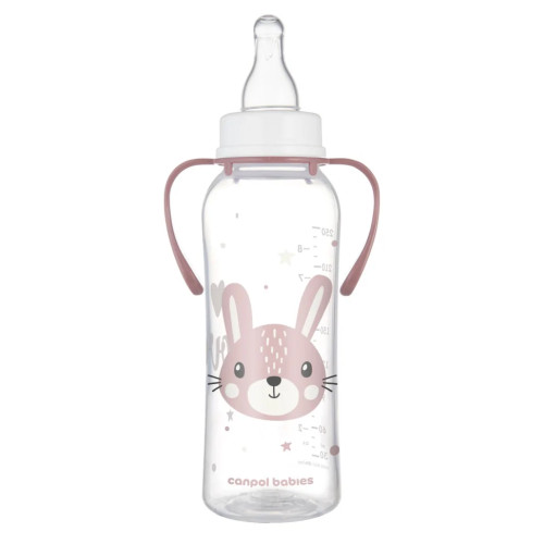 Пляшечка для годування Canpol Babies Cute Animals з ручками, 250 мл, рожева (11/845_pin) — 24146