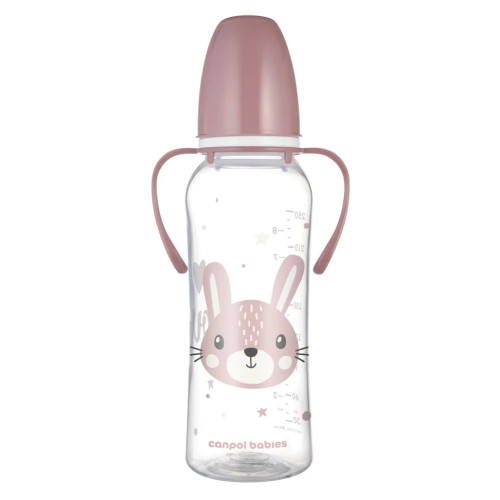 Пляшечка для годування Canpol Babies Cute Animals з ручками, 250 мл, рожева (11/845_pin)