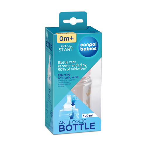 Пляшечка для годування Canpol Babies Easystart Royal baby, з широким отвором, 120 мл (35/233_pin) — 10852