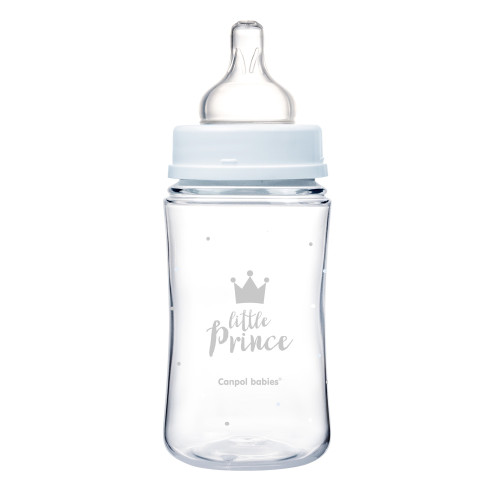Пляшечка для годування Canpol Babies Easystart Royal baby, з широким отвором, 240 мл (35/234_blu) — 10855