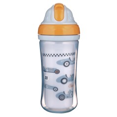 Кружка спортивная Canpol babies Cars с силиконовой трубочкой и откидной крышкой, 260 мл (74/053)