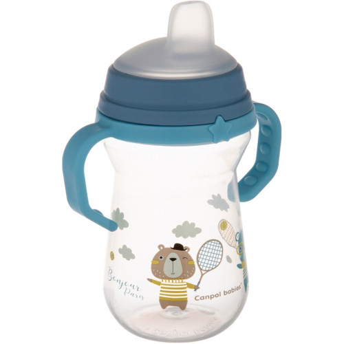 Кружка тренувальна Canpol babies FirstCup Bonjour, 250 мл, синій (56/613_blu) — 18705