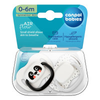 Пустышка симметричная Canpol babies BabiesBoo, 0-6 мес., 2 шт. (34/927_whi)