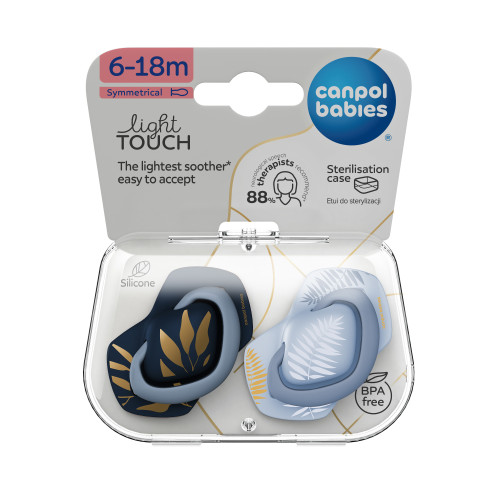 Пустушка симетрична Canpol babies Gold 6-18 міс., 2 шт. (22/665_blu) — 10661