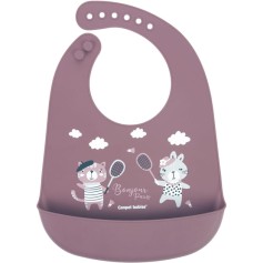 Слюнявчик силиконовый Canpol babies Bonjour Paris, красный (74/027_red)