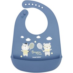 Слюнявчик силиконовый Canpol babies Bonjour Paris, синий (74/027_blu)