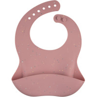 Слюнявчик силиконовый Canpol Babies Dots с кармашком 26х23 см, розовый (51/029_pin)