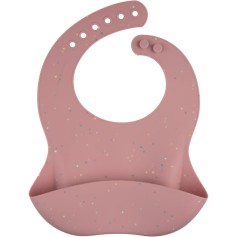 Слюнявчик силиконовый Canpol Babies Dots с кармашком 26х23 см, розовый (51/029_pin)