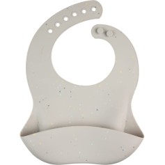 Слюнявчик силиконовый Canpol Babies Dots с кармашком 26х23 см, серый (51/029_grey)