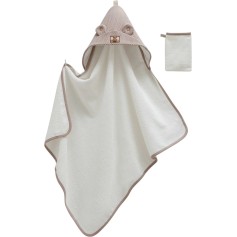 Дитячий рушничок Caramell з мочалкою, коричневий (BSU1629)