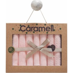 Набір дитячих хустинок Caramell 7 шт, серія Tiny lace, рожевий (MND1894)