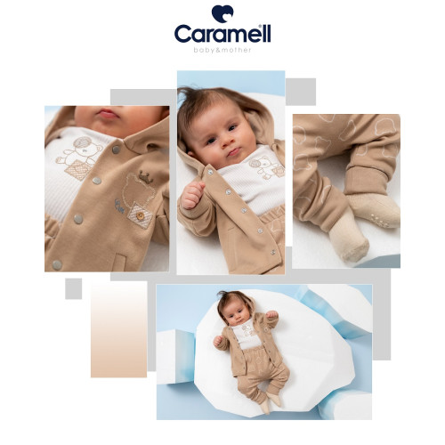 Детский комплект Caramell кофта + кофта + брюки, коричневый (TKE1870) — 21849