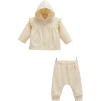 Детский комплект Caramell кофта + кофта + брюки, молочный (TKK2102)