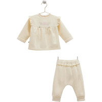 Детский комплект Caramell кофта + брюки, молочный (TKK2101)