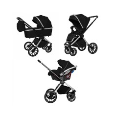Коляска 3в1 Carrello Optima CRL-6504 Leather Black