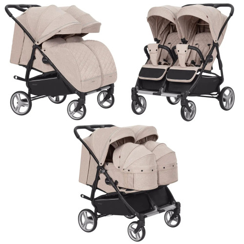 Коляска 2в1 для двійні Carrello Connect CRL-5502/1 Cotton Beige — 4419