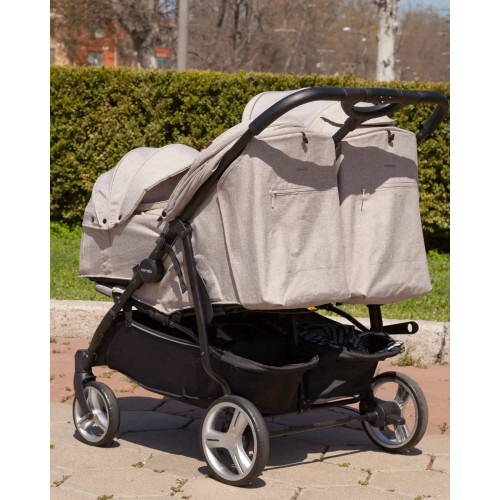 Прогулянкова коляска Carrello Connect CRL-5502 Cotton Beige для двійні — 4417 Прогулянкова коляска Carrello Connect CRL-5502 Cotton Beige для двійні — 4417