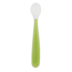 Дитяча силіконова ложка для годування Chicco 6м+, зелена (06828.51)