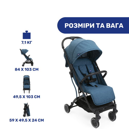 Коляска прогулянкова Chicco Trolley Me синій (79865.58) — 3885 Коляска прогулянкова Chicco Trolley Me синій (79865.58) — 3885