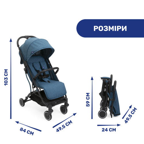 Коляска прогулянкова Chicco Trolley Me синій (79865.58) — 3885 Коляска прогулянкова Chicco Trolley Me синій (79865.58) — 3885
