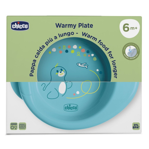 Термостійка дитяча тарілка Chicco 6м+, бірюзова (16000.25) — 22227
