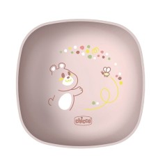 Тарелка детская с крышкой Chicco 6м+, розовая (16001.15)
