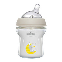 Бутылочка для кормления стеклянная Chicco Natural Feeling New 0м+, 150 мл (81211.30)