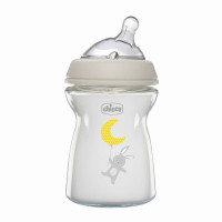 Бутылочка для кормления стеклянная Chicco Natural Feeling New 0м+, 250 мл (81221.30)