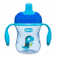 Поїльник непроливайка Chicco Training Cup, 200мл, 6м+, Cиній (06921.20.03)