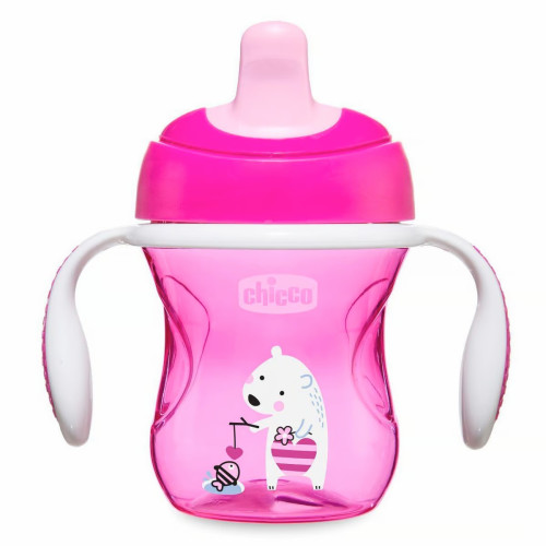 Поїльник непроливайка Chicco Training Cup, 200мл, 6м+, Рожевий (06921.10.03)