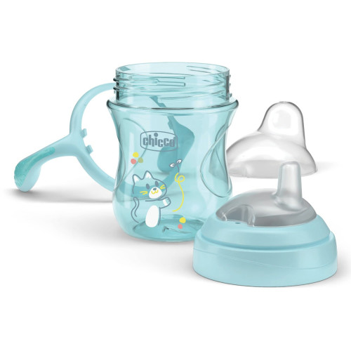 Поїльник з м'яким носиком Chicco Transition Cup, 200 мл, блакитний 4м+ (06911.25) — 22302