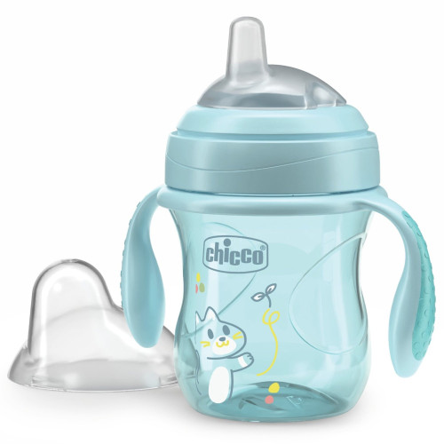 Поїльник з м'яким носиком Chicco Transition Cup, 200 мл, блакитний 4м+ (06911.25) — 22302